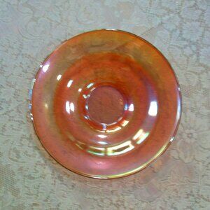 Federal Glass Madrid Marigold Carnival Glass 11" Console Bowl Embossed Floral